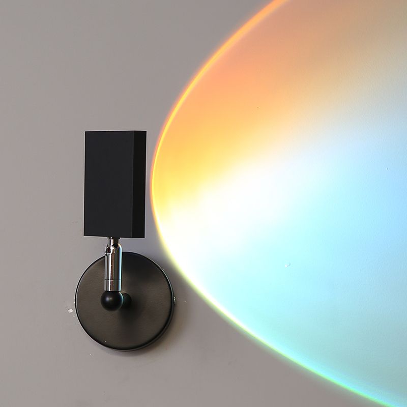 Modern Minimalist Style Armed Wall Mounted Light Fixture Metal 1 Light Sconce Light Fixtures in Black Finish