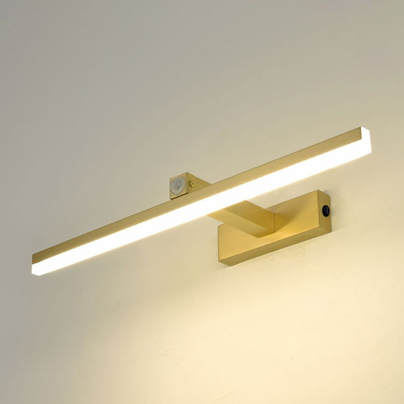 Moderner Stil Geometrischer LED-Wandlampen Metall 1-Licht Spiegel Wandbeleuchtungsideen in Gold