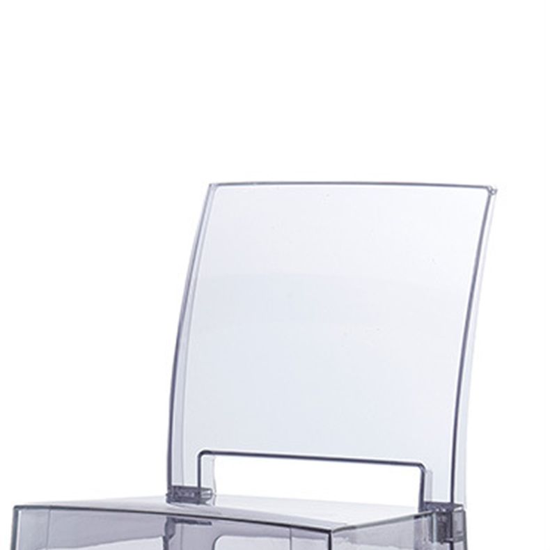 Acrylic Indoor Bar Stool Full Back Modern Square Arm-less Counter Stool