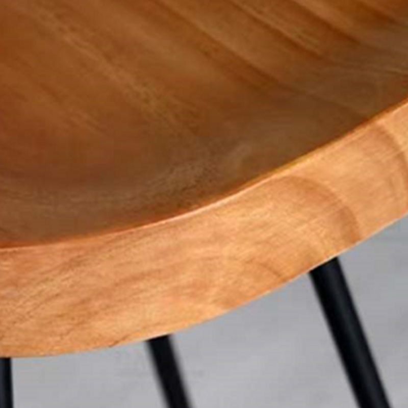 Industrial Style Bar Stool Wood Counter Bar Stool with Metal Legs for Home