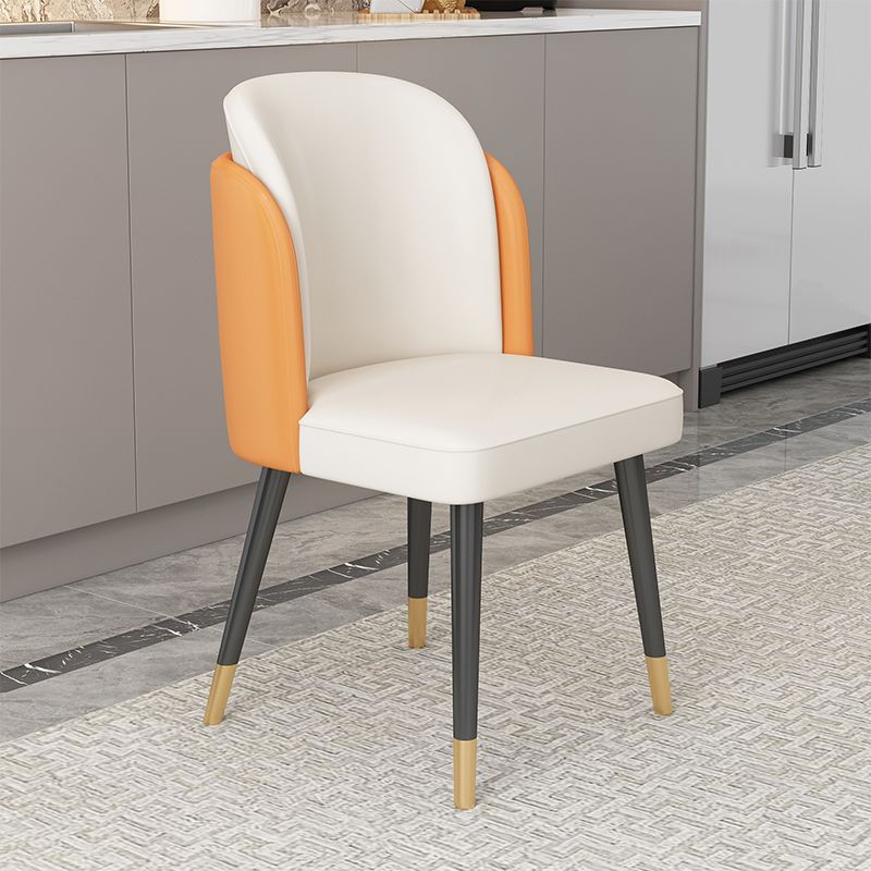 Glam Kitchen Side Chair Gold Legs Dining Armless Parsons Chair
