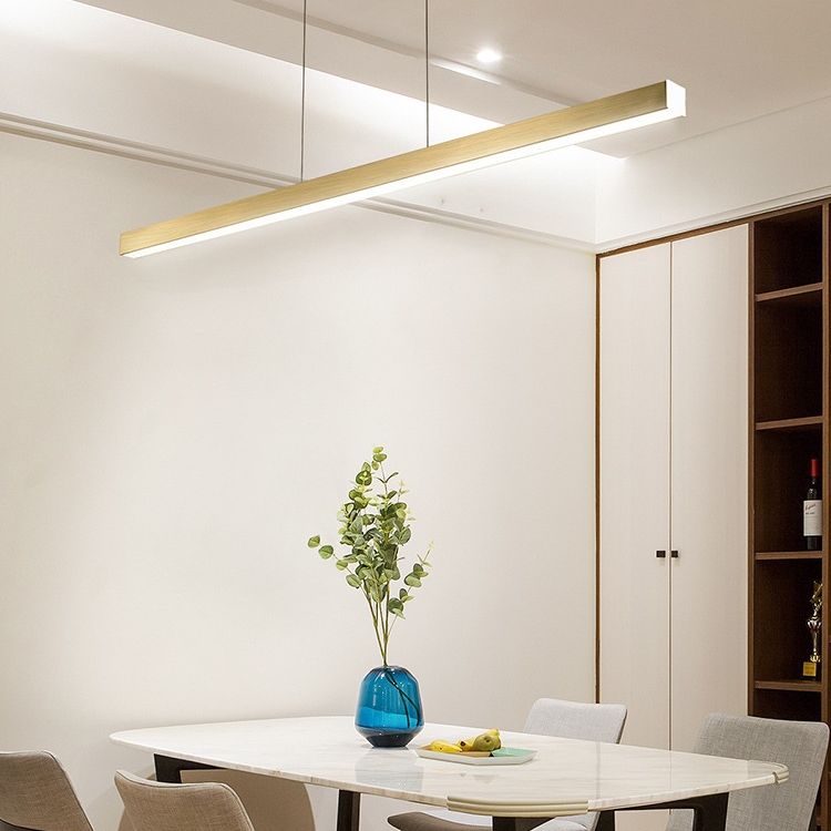 Lampada di sospensione a LED LED rettangolare in metallo minimalista dell'isola lineare