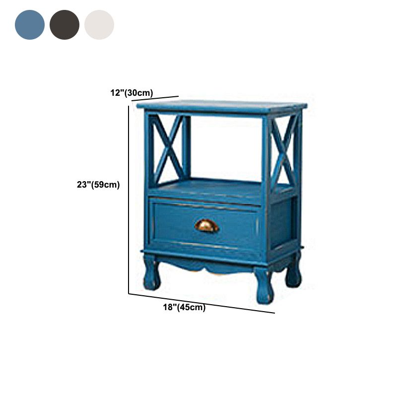 Modern Wood Accent Chest with Drawers and Shelf 11.81" Wide Chest