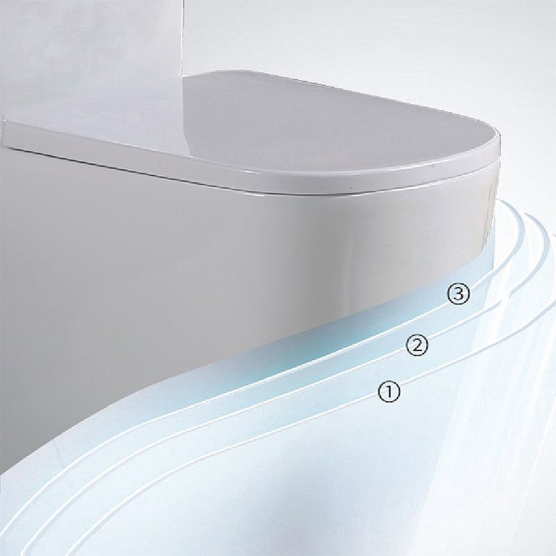 Contemporary White Flush Toilet Floor Mount Toilet Bowl for Washroom