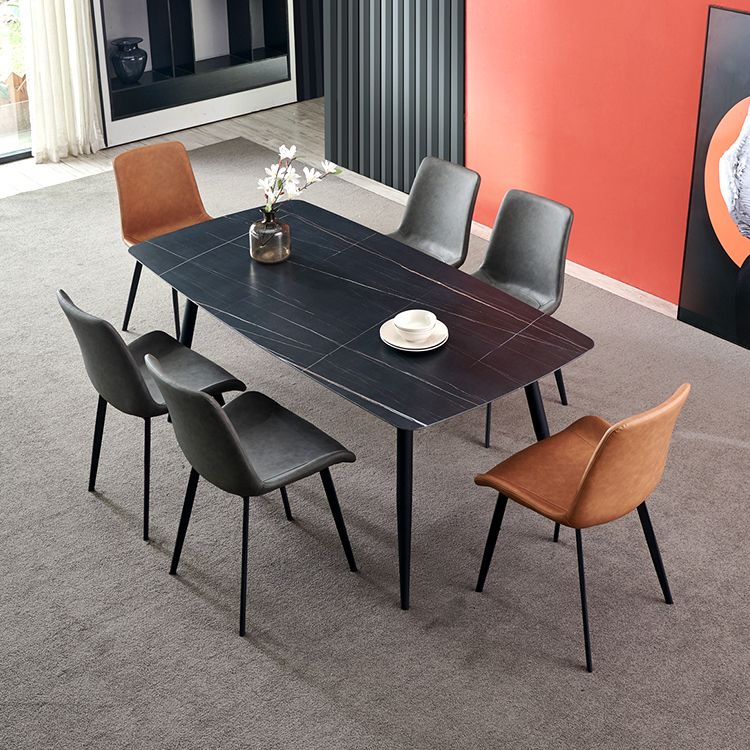 Chaise de salle à manger industrielle en métal, finition métallique, chaise de salle à manger à dossier solide