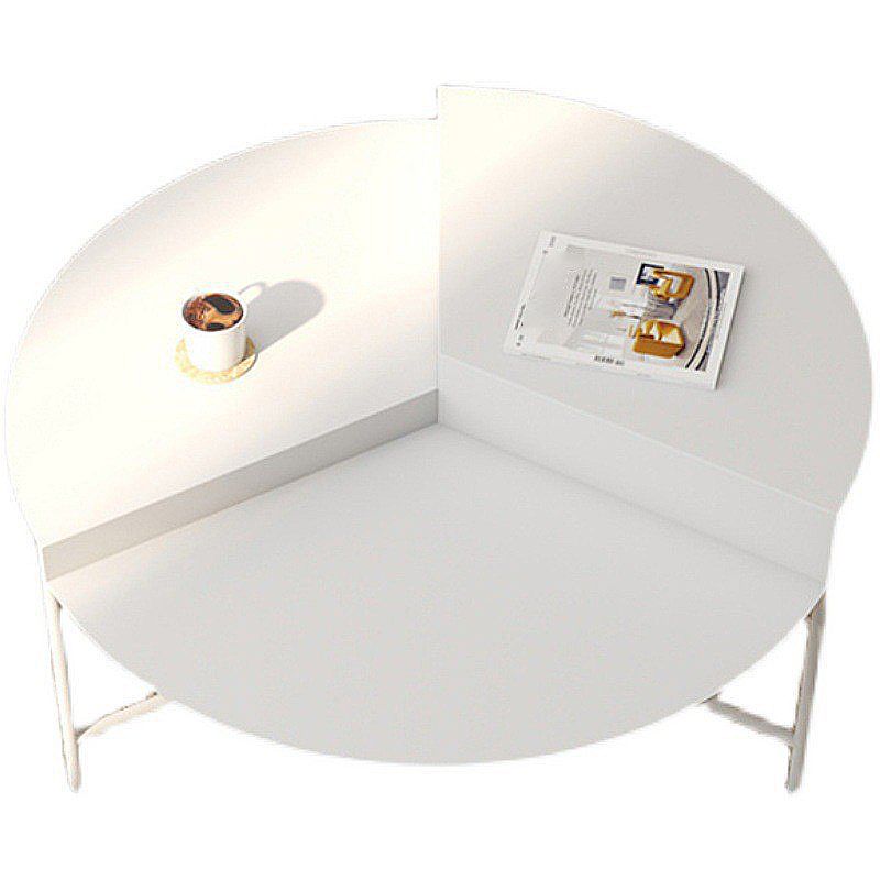Iron Cross Legs Cocktail Table 17.7" Tall Round Top Coffee Table