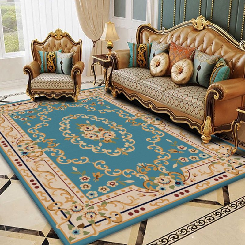 Contemporary Indoor Rug European Area Carpet Polyester Stain Resistant Rug for Living Room