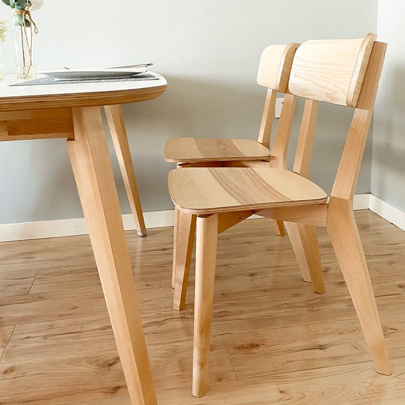 Minimalist Open Back Kitchen Dining Side Chair Solid Wood Dining Side Chair