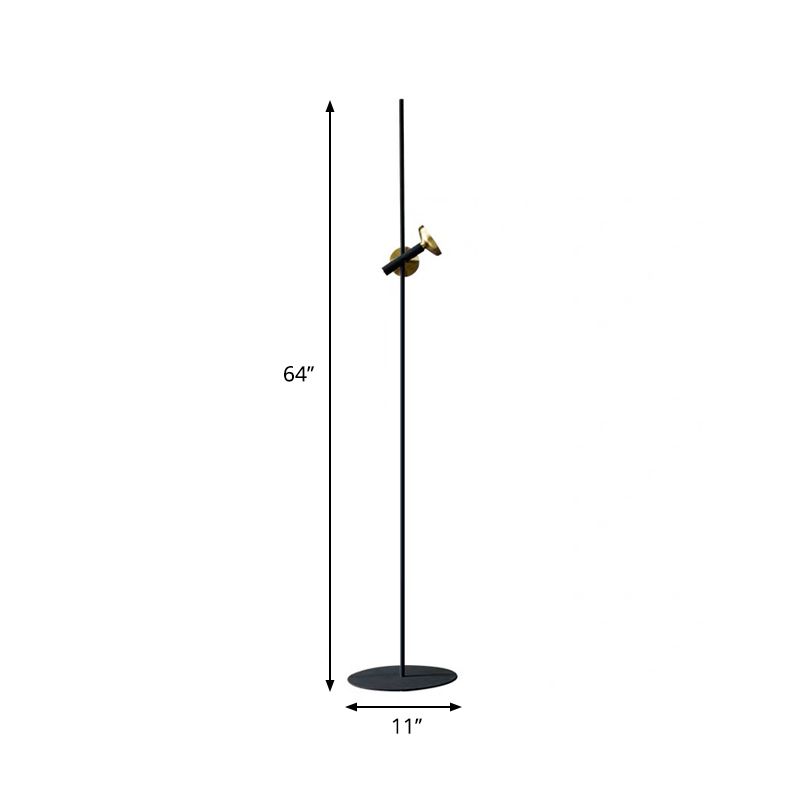 Illuminazione del pavimento del tubo Post moderno in metallo nero e oro in piedi lampada da pavimento per soggiorno