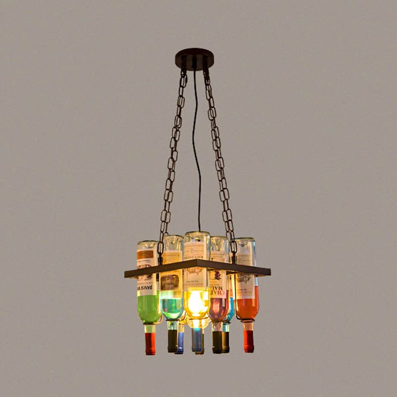 Muti-Color Ceiling Chandelier Pendant Industrial Metal Bottles Pendant Ceiling Fixture Lamp