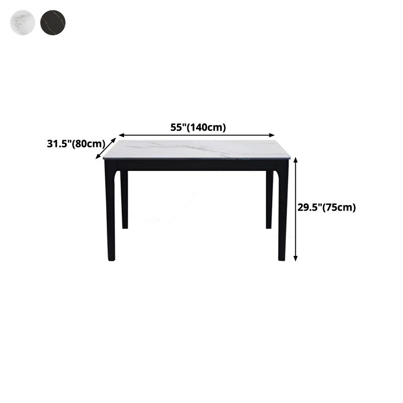 Midcentury Style Dining Room Collection Stone 4 Legs Dinette Table for Indoor