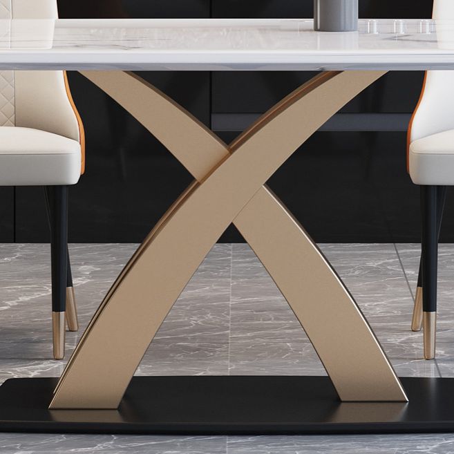 Modern Style Marble Table with White Rectangle Shape Table for Home Use