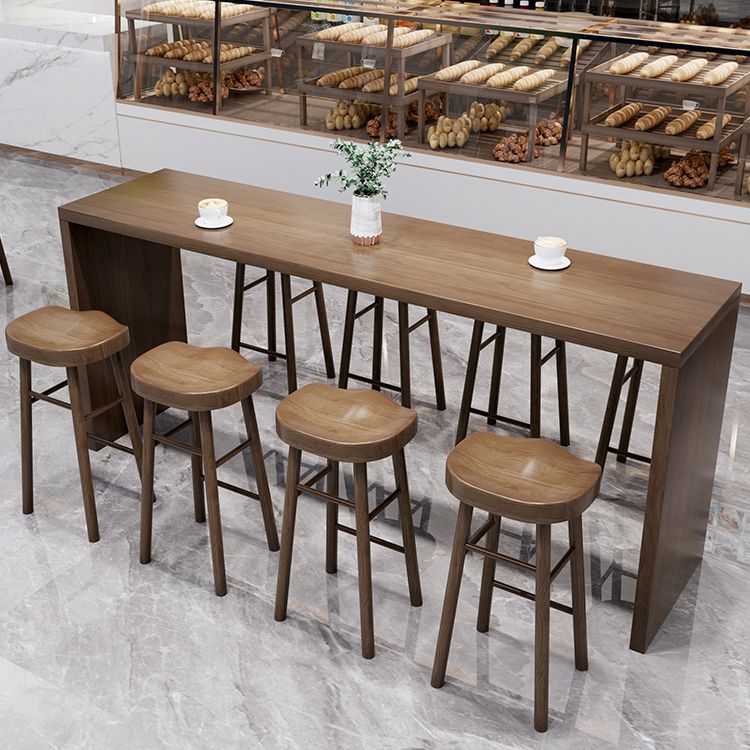 Modern Solid Wood Indoor Rectangle Double pedestal Bar Dining Table