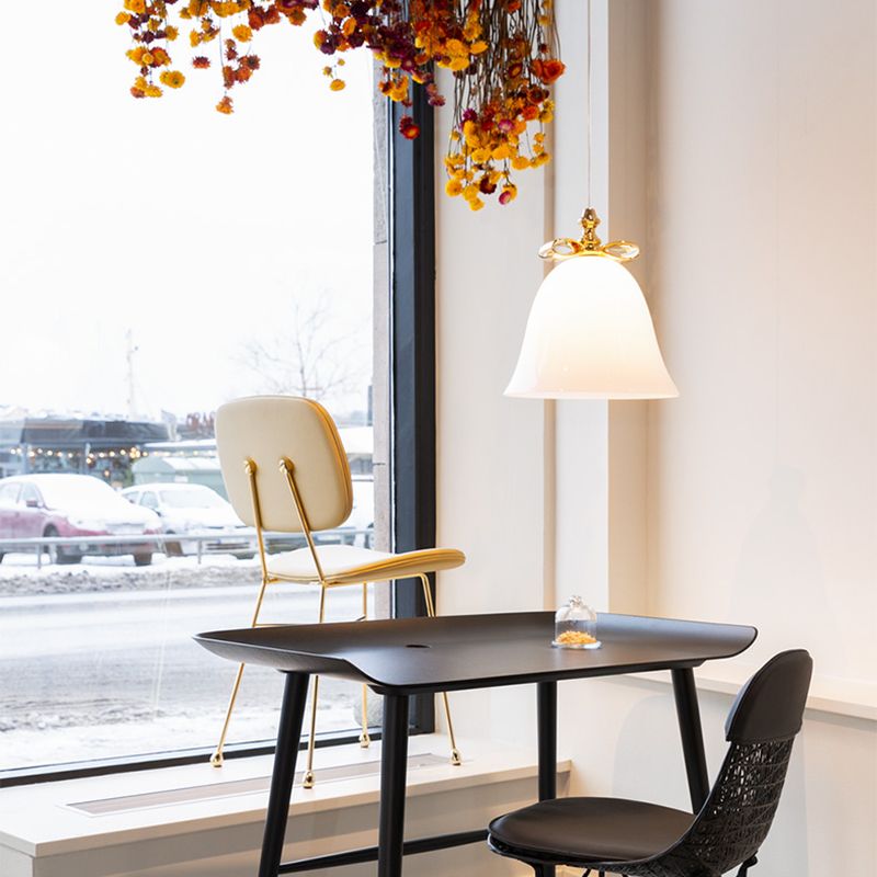 Glass Bell Hanging Light Modern Style Pendent Lighting Fixture for Sitting Room