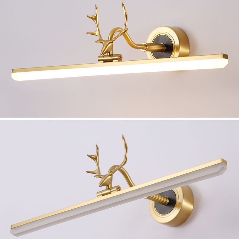 Midden-eeuwse luxe stijl gestroomlijnde wand gemonteerd ijdelheid lichten koper spoeling mount wand sconce voor badkamer