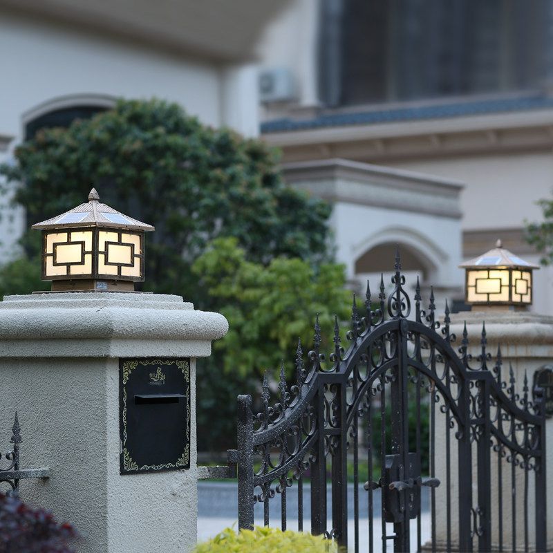Modern Simple Aluminum Pillar Lamp Square Shape Pillar Light for Outdoor