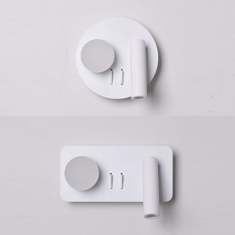 Idées d'éclairage mural géométrique blanc moderne