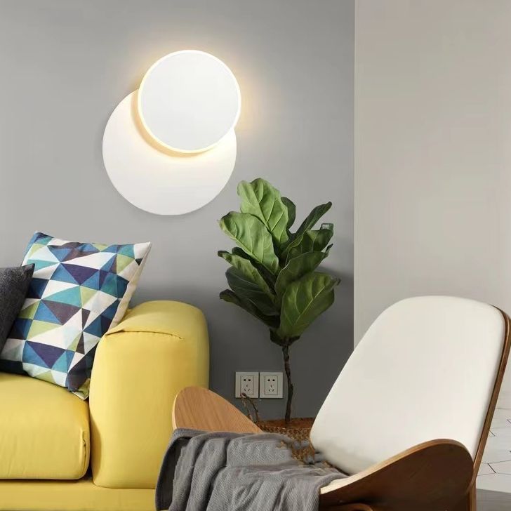 1 Light Geometry Wall Sconce Modern Style Metal Wall Lighting for Bedroom