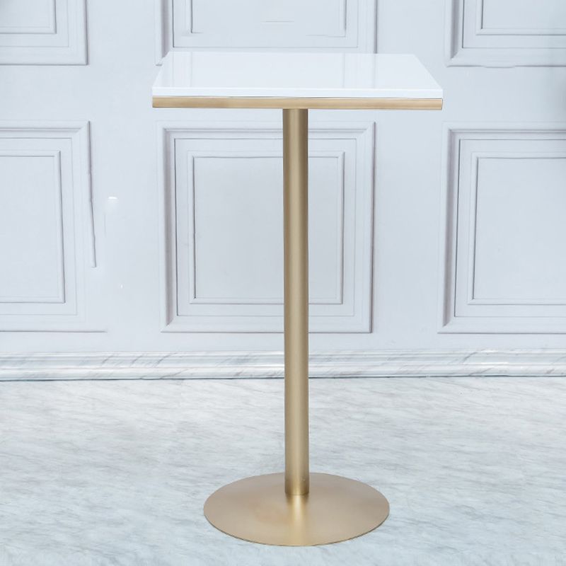 Round Bar Table Gold and Metal Base Bar Table for Kitchen Living Room Coffee Room