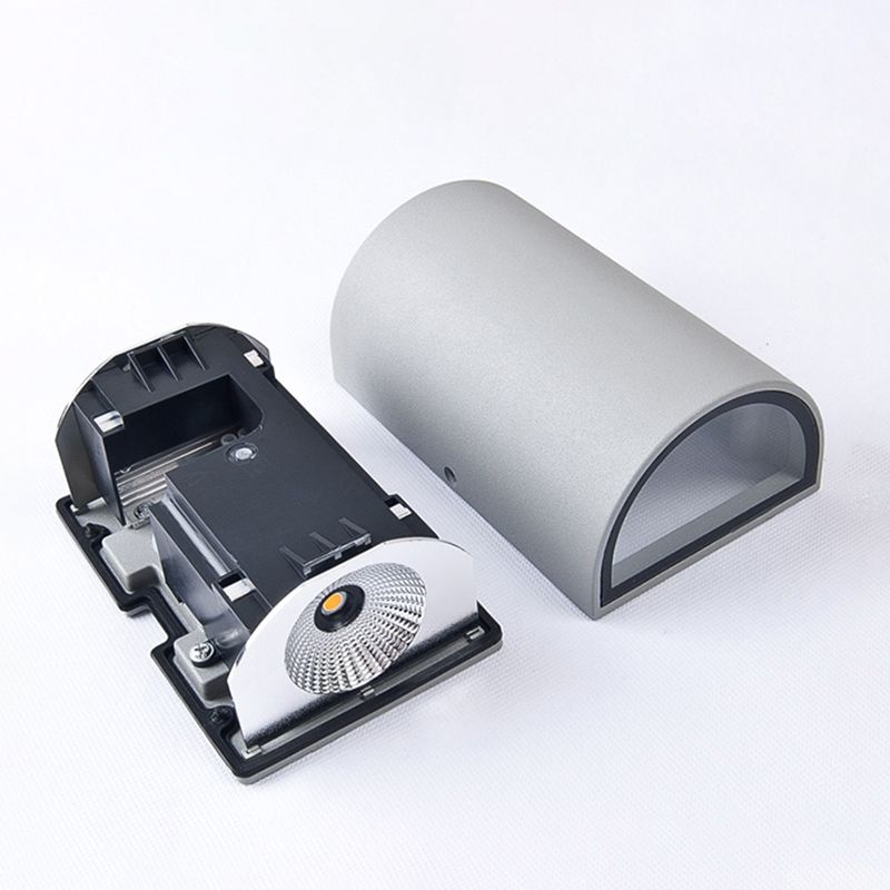 Modern Creative LED Wall Lamp Aluminium Cylindrical Waterproof Wall Light with Glass Shade