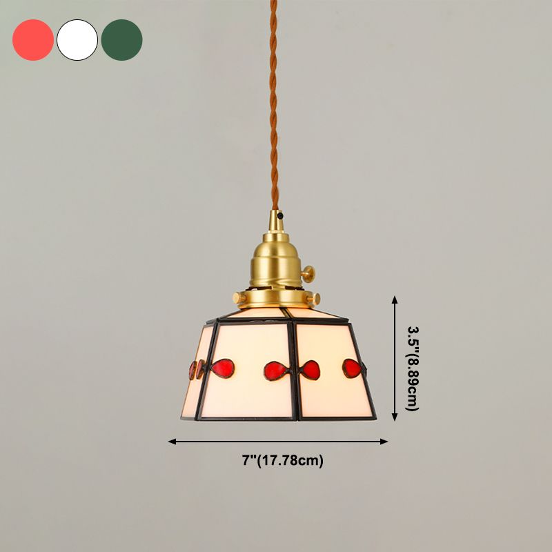 Geometría forma colgante iluminación estilo moderno vidrio colorido 1 lámpara colgante de luz