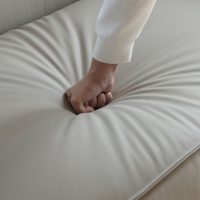 37" Wide Contemporary Sofa Leather Square Arm Standard Seating