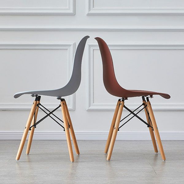 Scandinavian Wood Indoor-Outdoor Side Chair Solid Back Chair