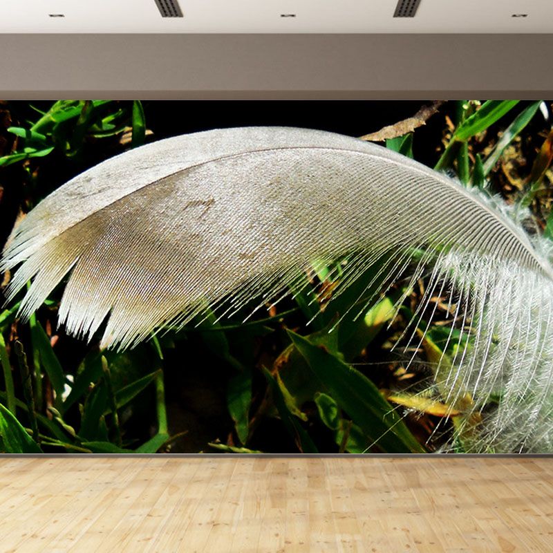 Minimalist Feather Mural Wallpaper Waterproofing Wall Covering for Sitting Room