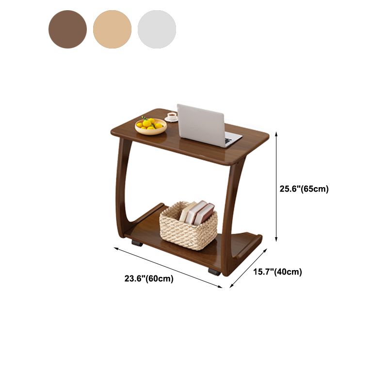 25.59" Tall Contemporary Style Coffee Cocktail Table Solid Wood Coffee Table