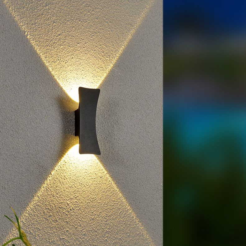 Modern Minimalist Waterproof LED Wall Light Aluminium Outdoor Spotlight with Glass Shade