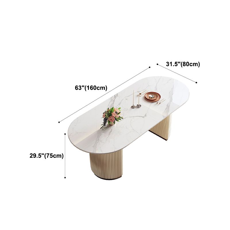 Oval Sintered Stone Dining Table Traditional Luxury Dining Table