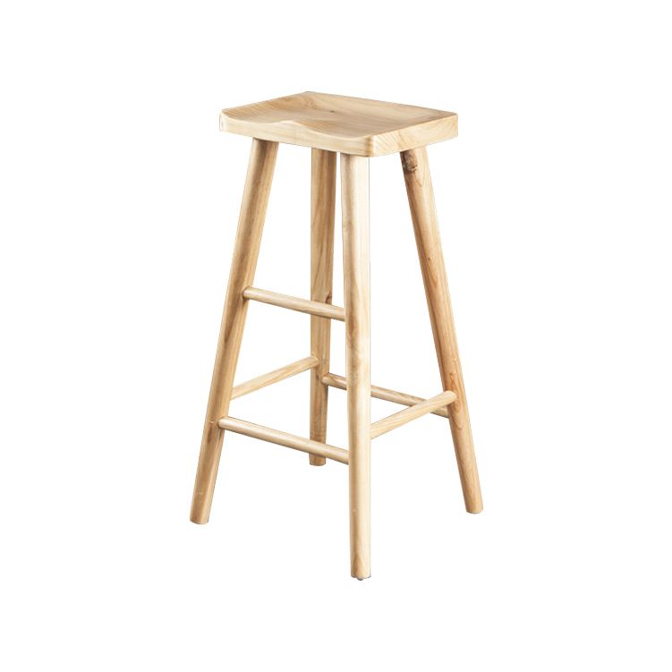 Industrial Bar and Counter Stool Natural Finish Stool with 4 Legs