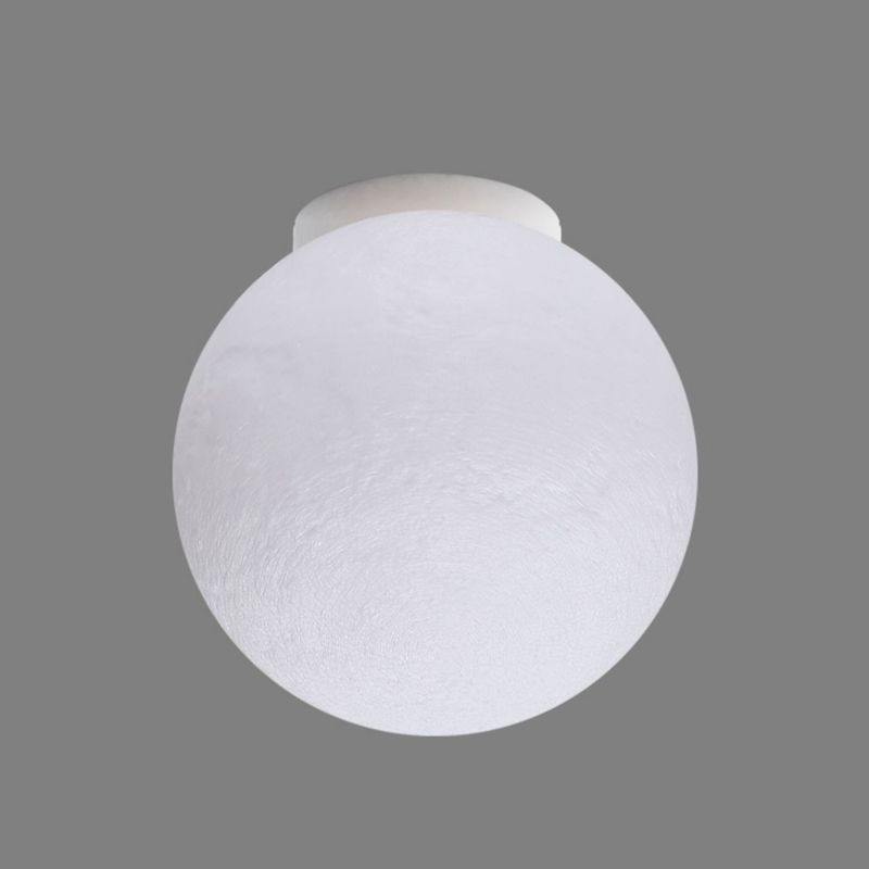 1 - Light Globe Flush Mount Kids Style Iron and PLA Ceiling Flush in White