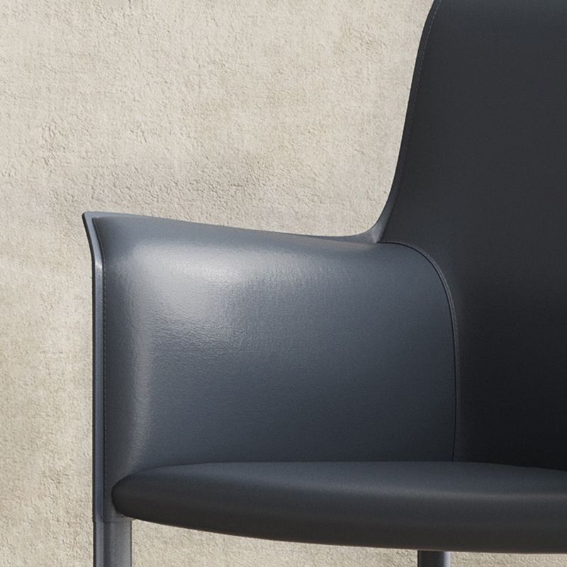 Modern Style Arm Chair Leather Solid Back Dining Chair for Home Use