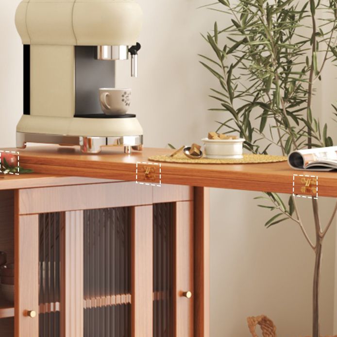 Modern Folding Wood Dining Table with Storage Rectangle Wooden Top