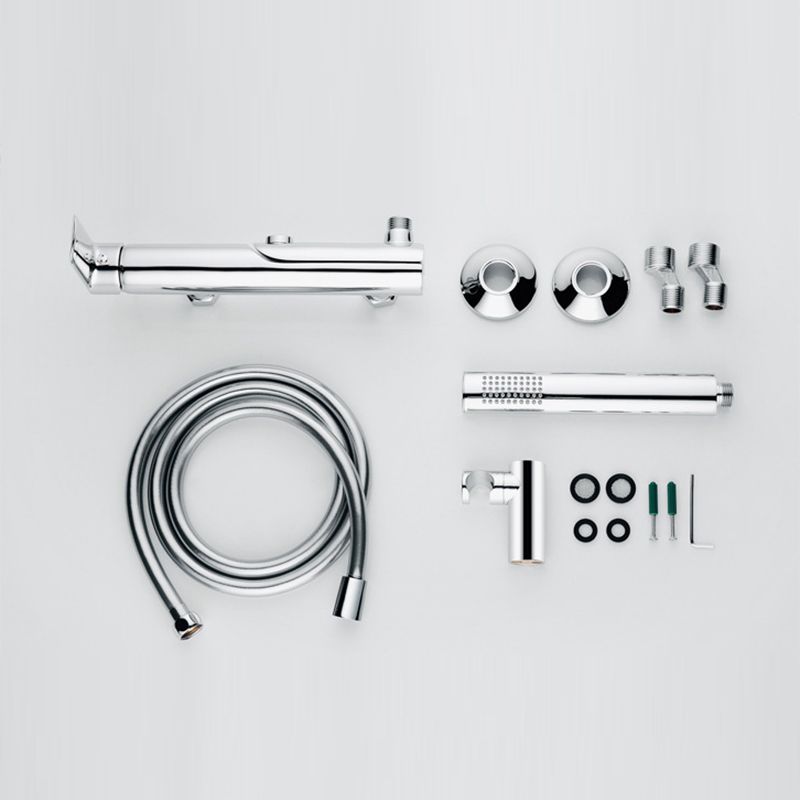Contemporary Wall Mounted Copper Freestanding Tub Filler Single Handle Faucet