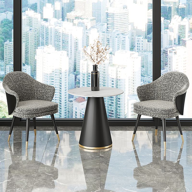 Nordic Style Metal Dining Room Chair Arm Upholstered Side Chair for Restaurant Use