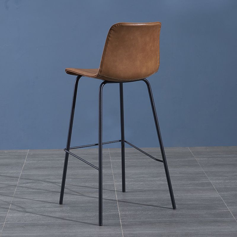 Contemporary Style Bar-stool Leather Counter Bar Stool for Kitchen Bar with Metal Legs