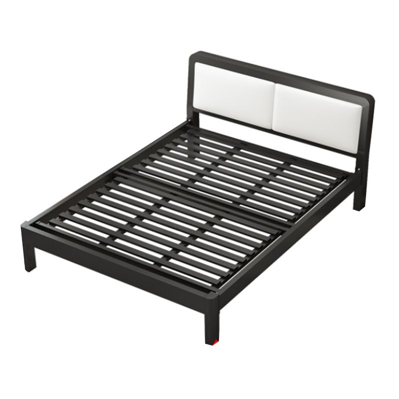 Contemporary Metal Bed with Slat Headboard Rectangular Adjustable Bed