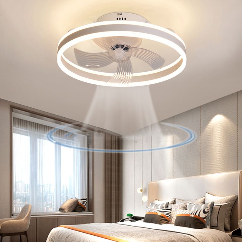 Metal Fan Ceiling Lights Modern Style 1 Light Flush Mount Lamp for Bedroom