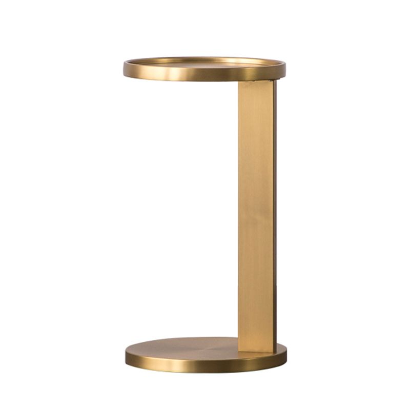 Rustic Accent Side Table Metal Pedestal Round Living Room Corner Table