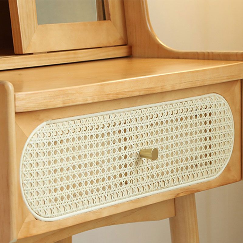 Scandinavian Bedroom 1 Drawers Solid Wood Removable Make-up Vanity