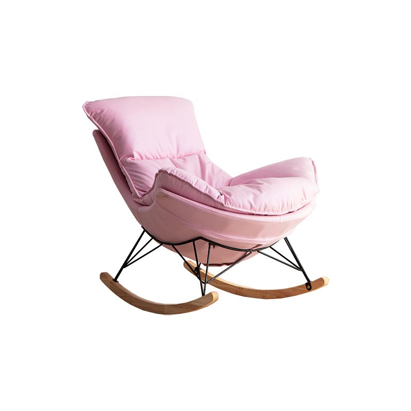 Modern Rocker Chair Upholstered with Dark legs Glider for Living Room