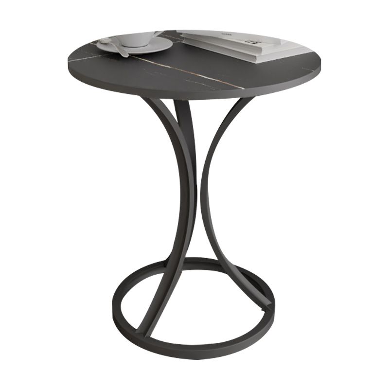 Glam Metal Side End Table Pedestal Round Sofa Side Accent Table