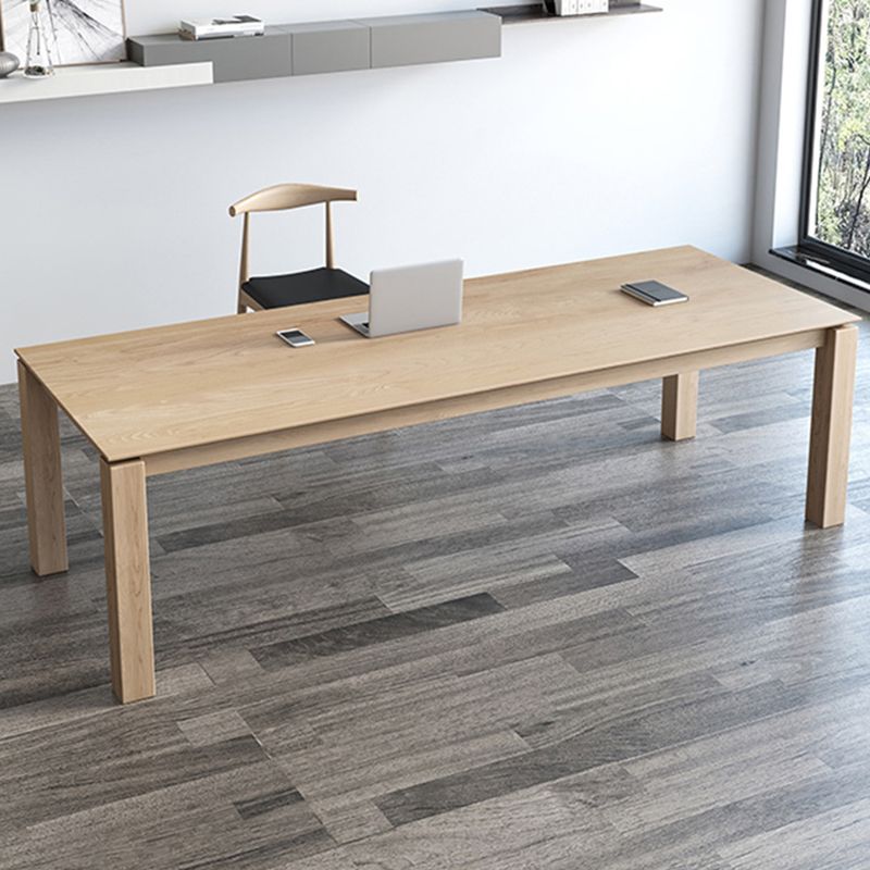 Massives Holz Rechteck Esstisch Moderne moderne Küchenholzholz mit 4 Beinen