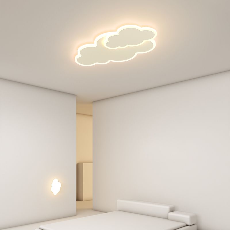 Lampada da soffitto a LED a forma di nuvola bianca con montaggio a incasso in una moderna semplicità in ferro laccato con paralume in acrilico