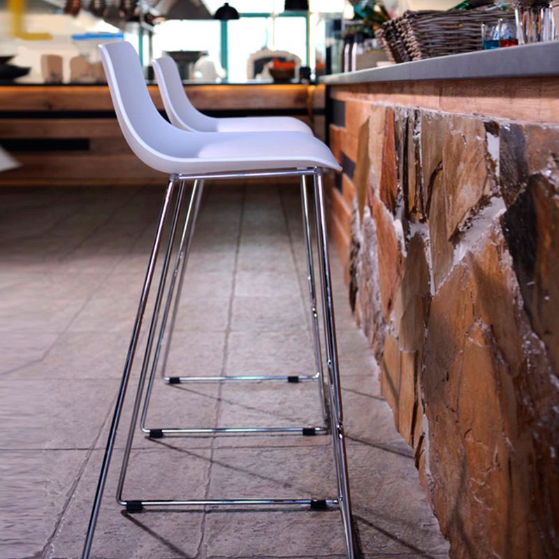 Taburete de barra de metal contemporáneo taburete de barra con patas de metal y espalda baja