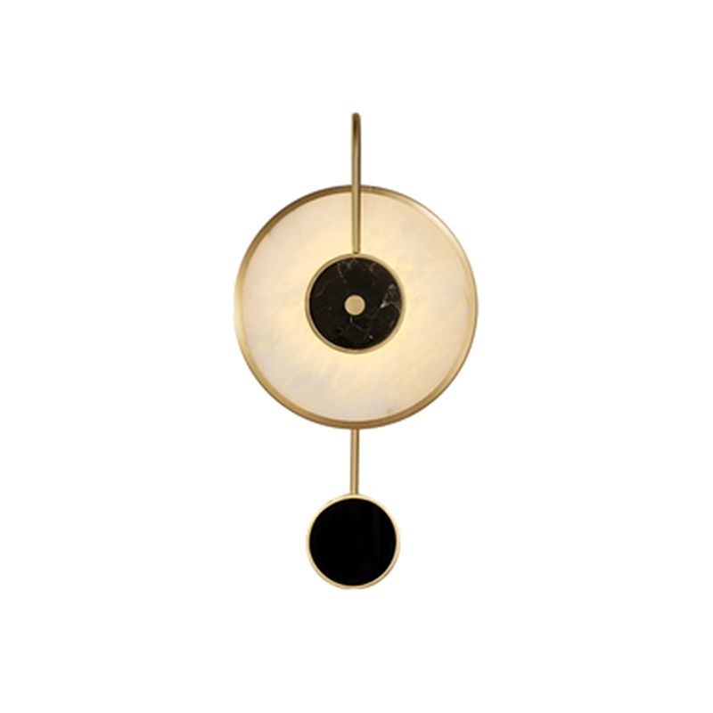Contemporary Gold Marble Wall Mounted Lighting 1-Light Wall Sconce for Living Room