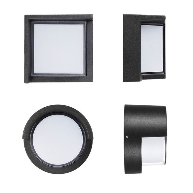 Geometrische Form Metallwandbeleuchtung moderner Stil 1 Lichtwandmontierte Beleuchtung in Schwarz