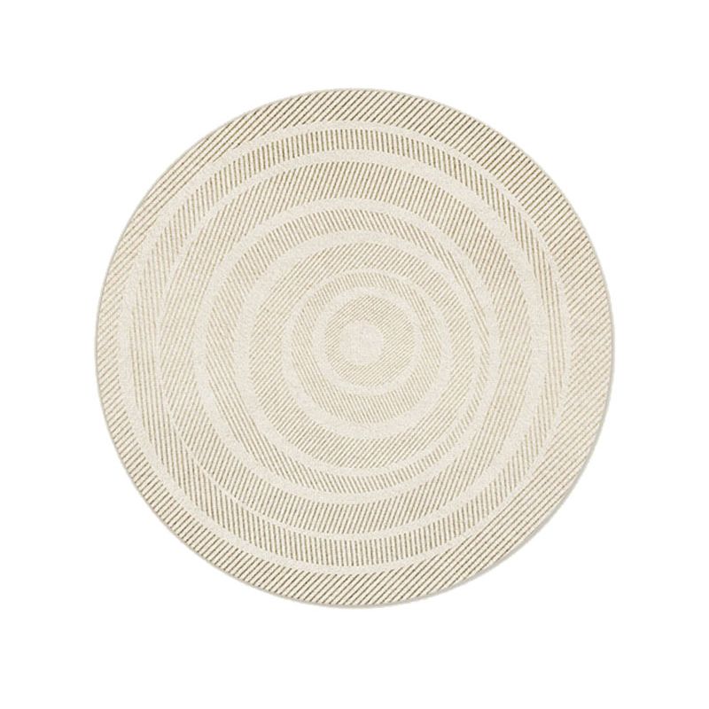 Grey Living Room Area Carpet Stripe Print Polyester Area Rug Anti-Slip Easy Care Rug